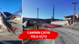 Yeniçıktı Mahallesi'nde Cami'nin Çatısı Fırtınada Uçtu