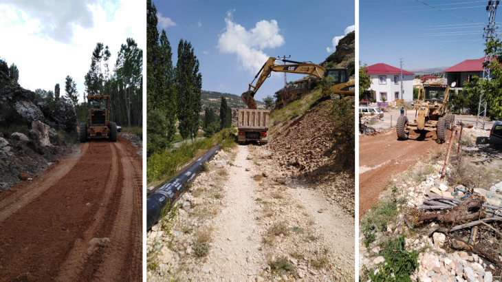 Çatak ve Sarıaydın’da Malzemeli Yol Bakım Çalışmaları Sürüyor